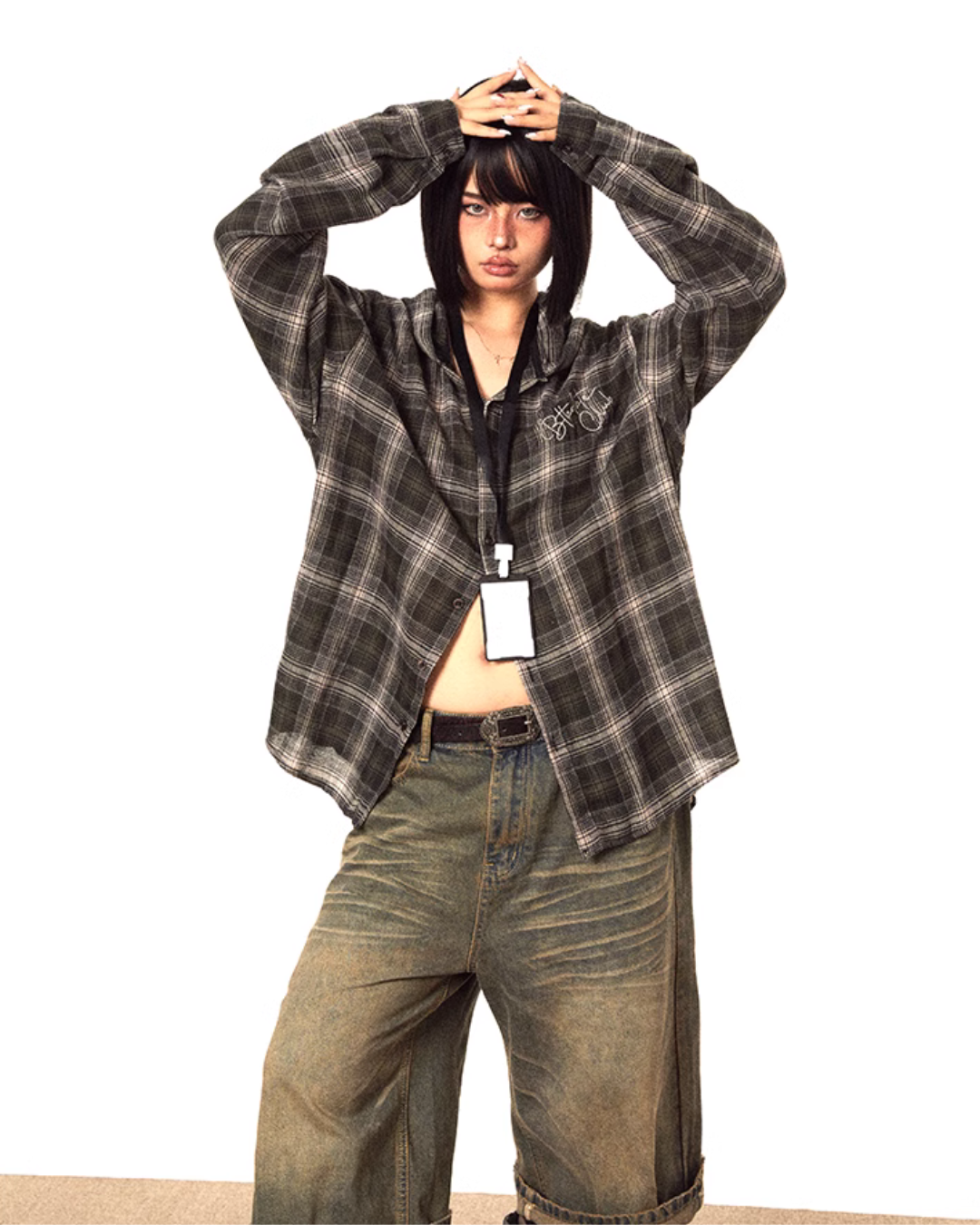 Plaid Hood Shirt Jacket BLB0028
