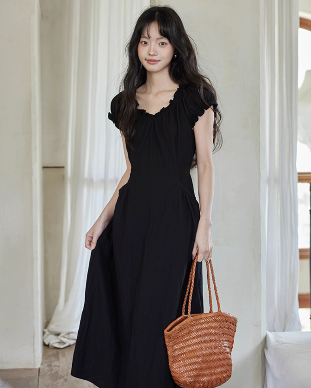 Puff Sleeve Long Dress SMS0023