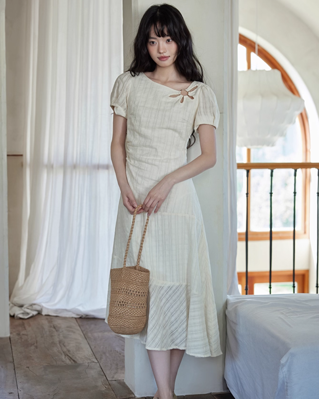 Cotton Apricot Long Dress SMS0026