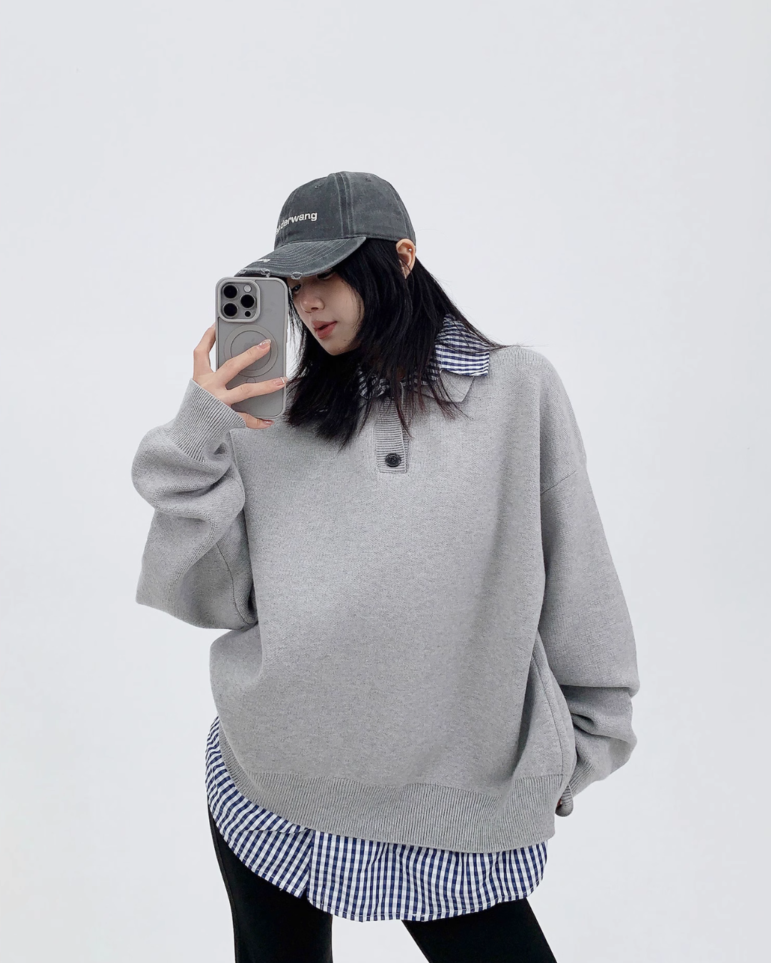 Polo Neck Layered Knit YLS0674