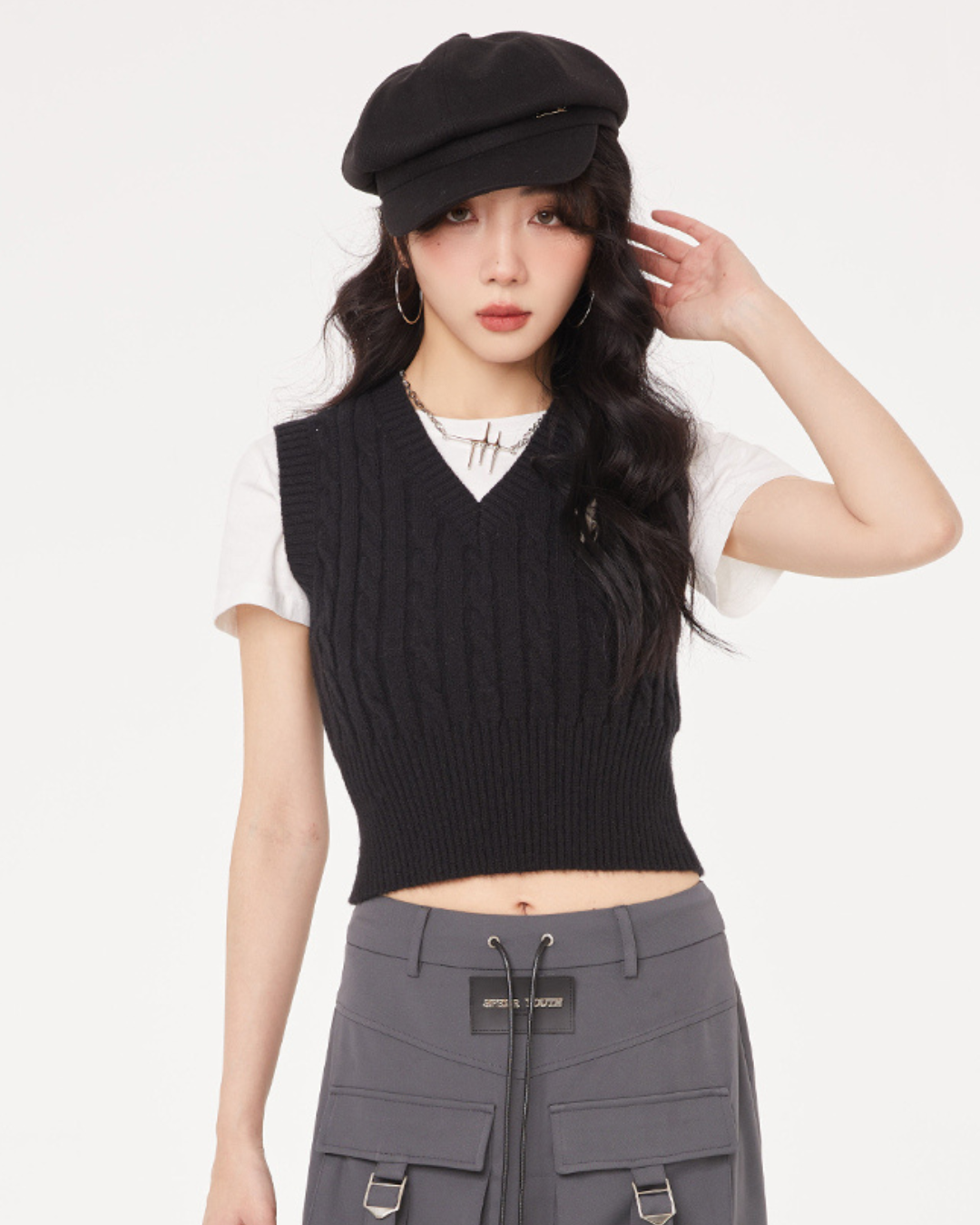 Korean Jacquard Knit Vest SPY0022