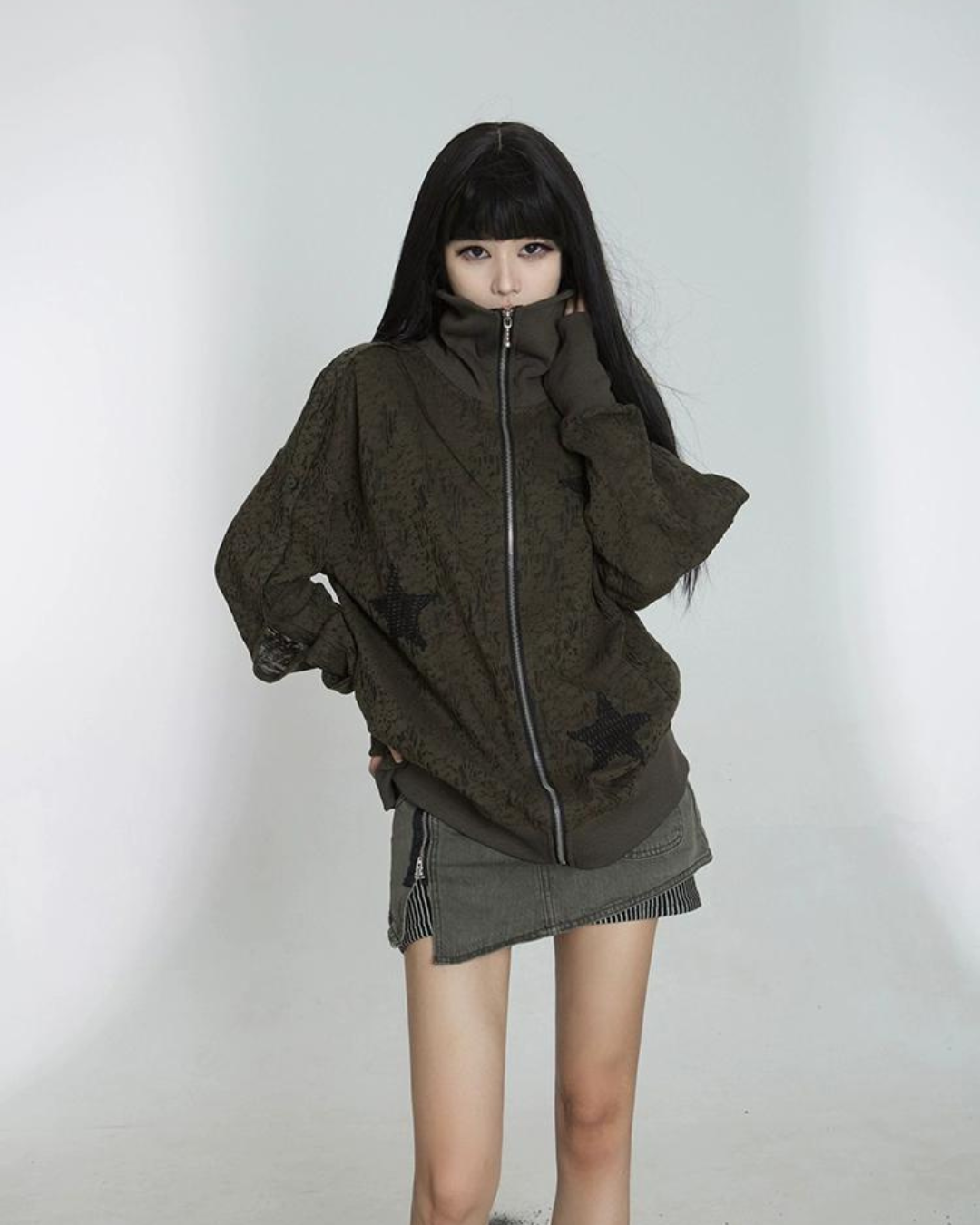 Street Punk Denim Skirt / Denim Leg Warmer ADW0001