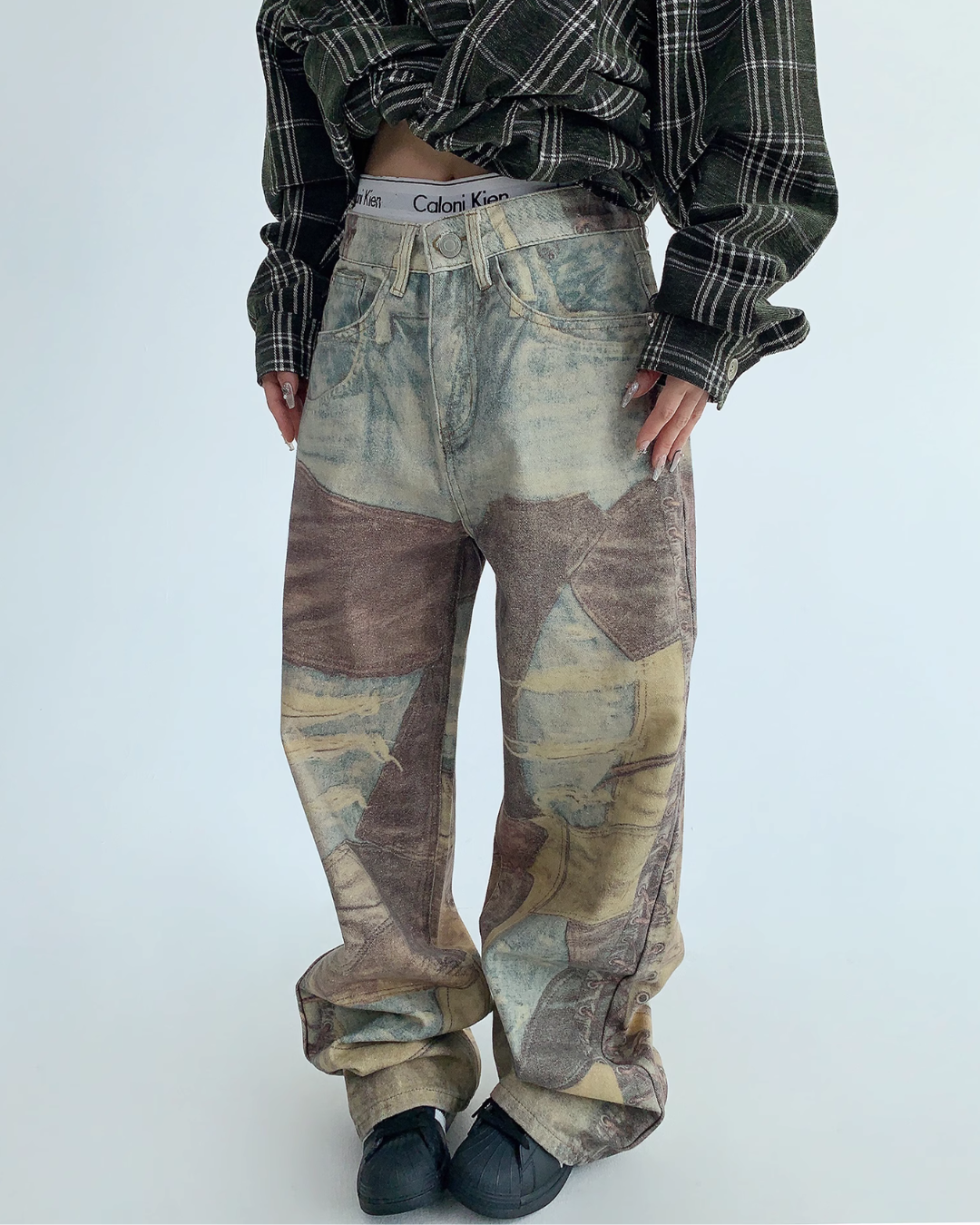 Vintage Wash Wide Denim Pants YLS0481