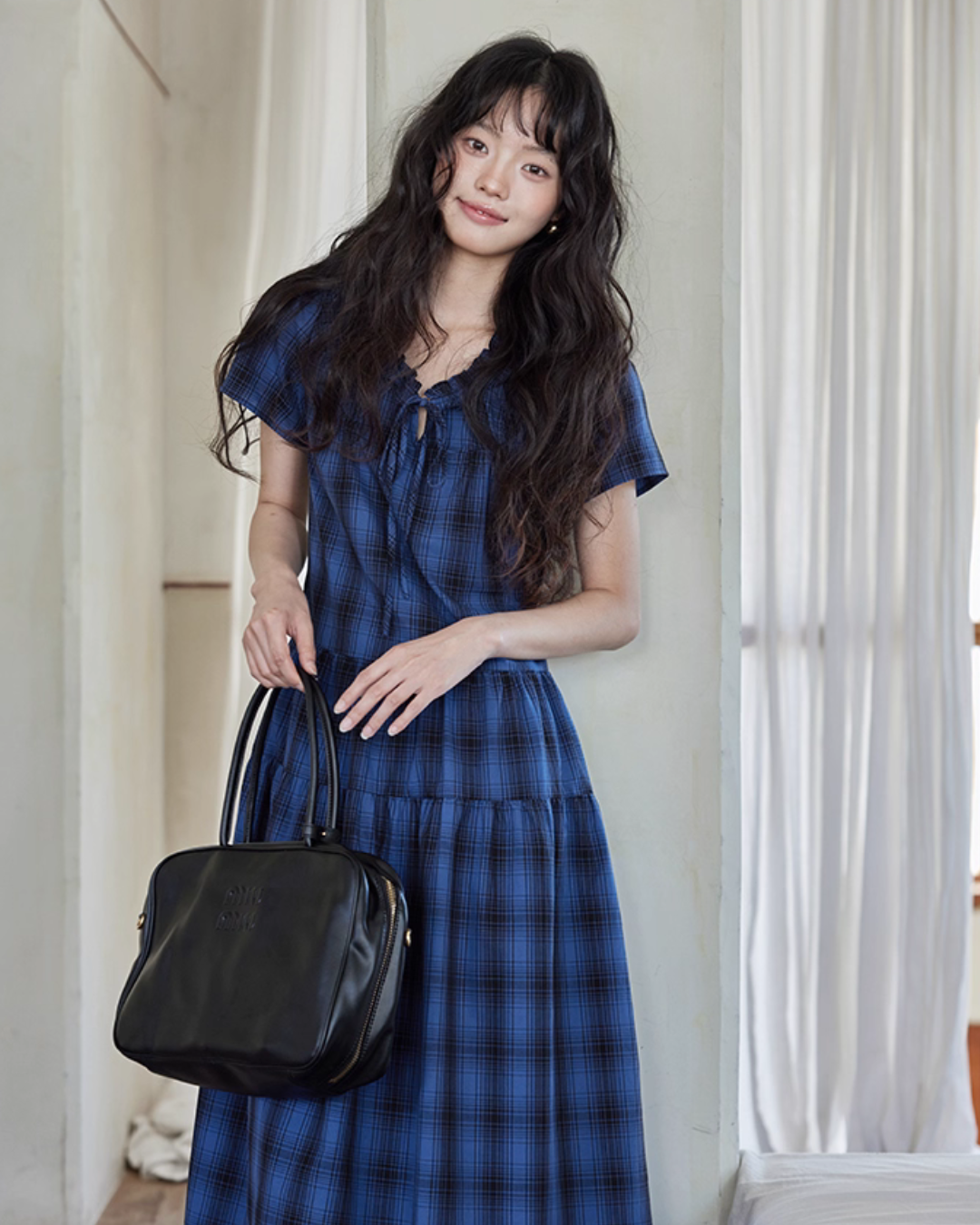 Checkered Long Flare Dress SMS0024
