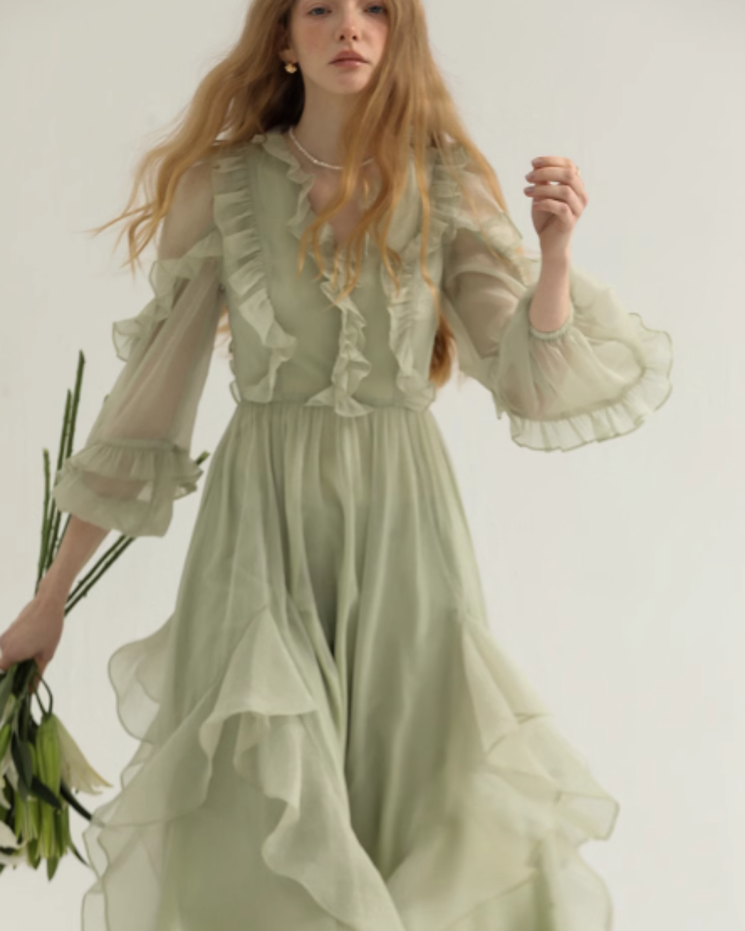 Mint Green French Dress SNT0003