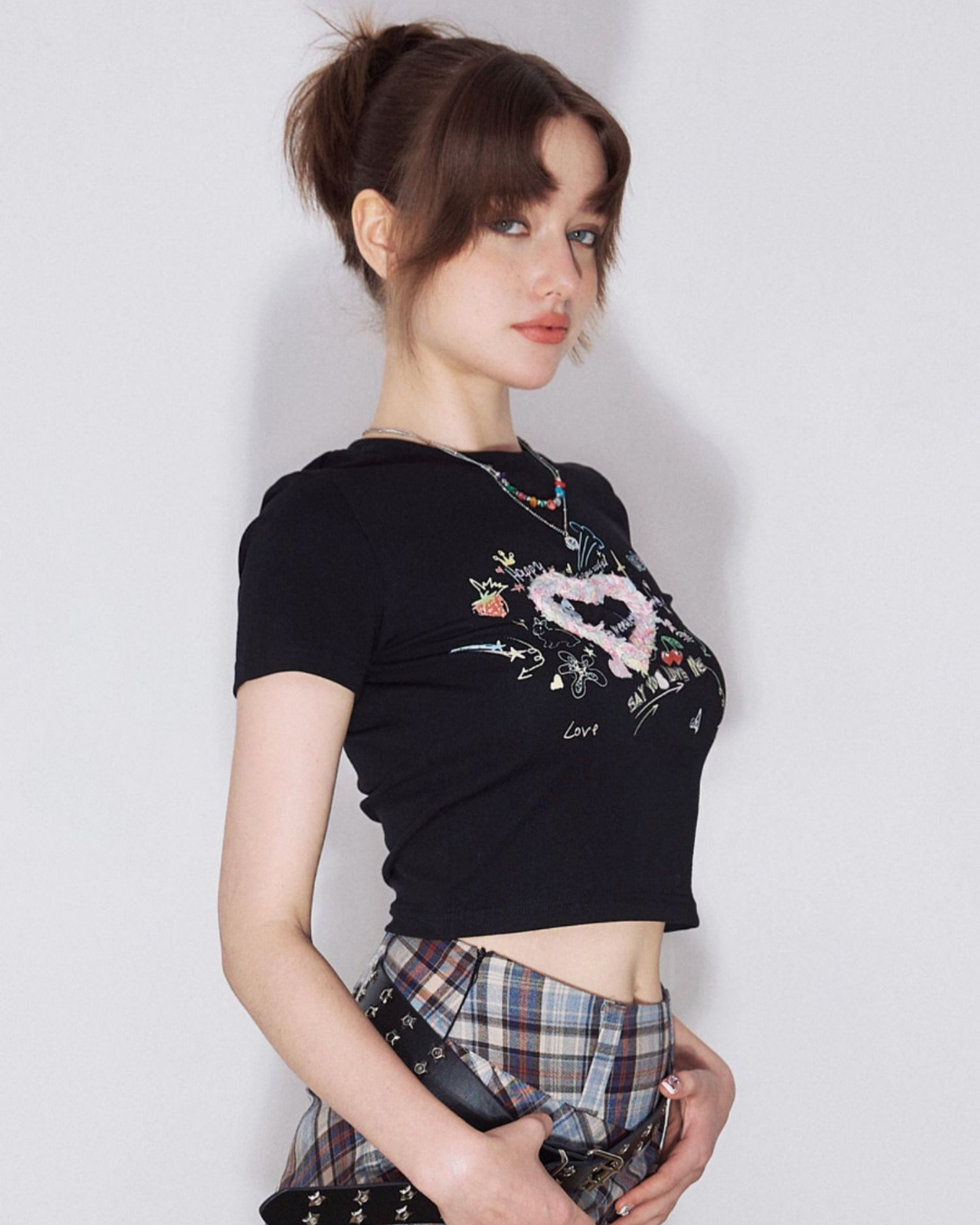 Heart Print Short Tops ZZF0220
