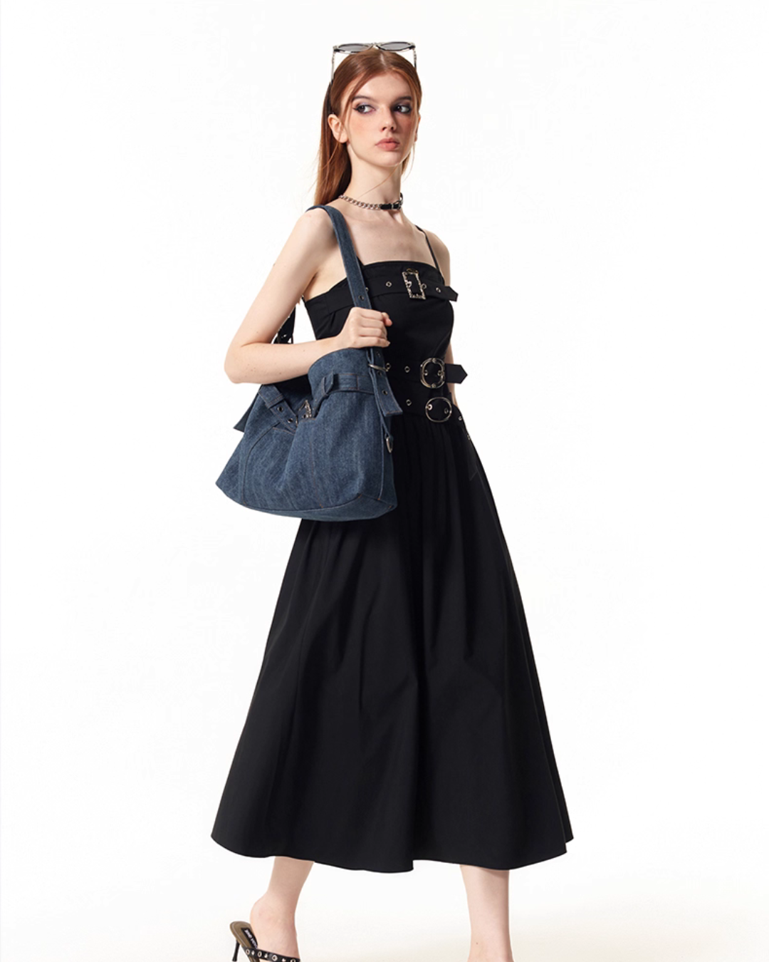Belt Denim Fabric Shoulder Bag VSE0068