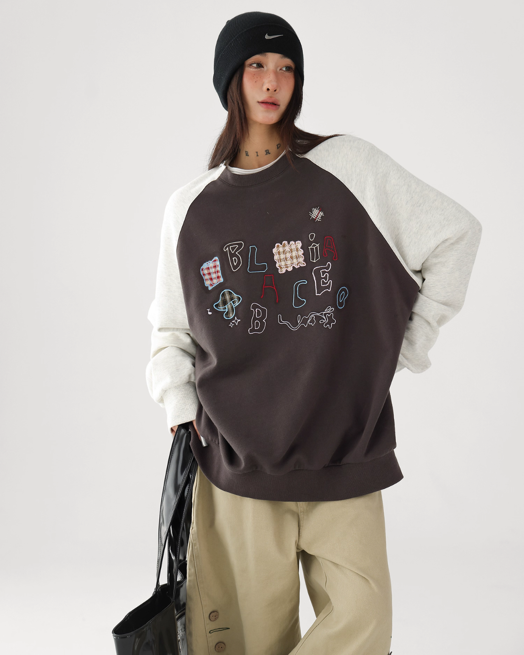 Retro Raglan Oversize Tops ACS0316