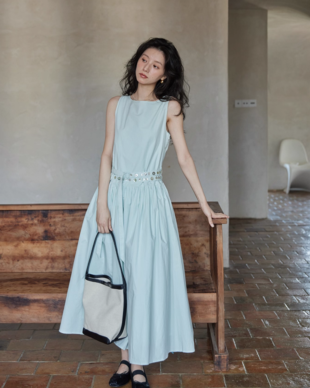 Two Stripe Belt Pastel Dress SMS0014