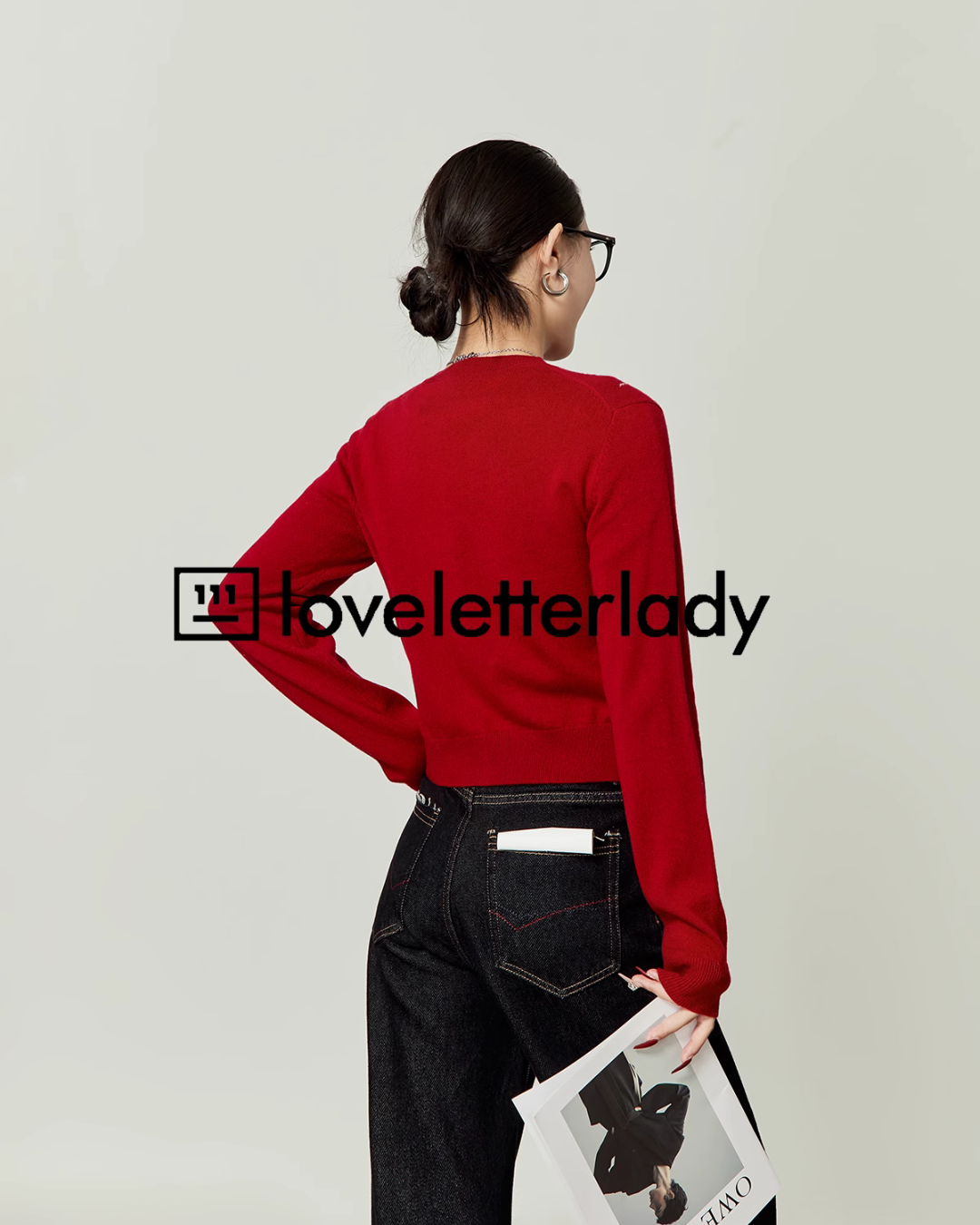 Argyle Pattern Slim Knit Top / Knit Cardigan LLA0416