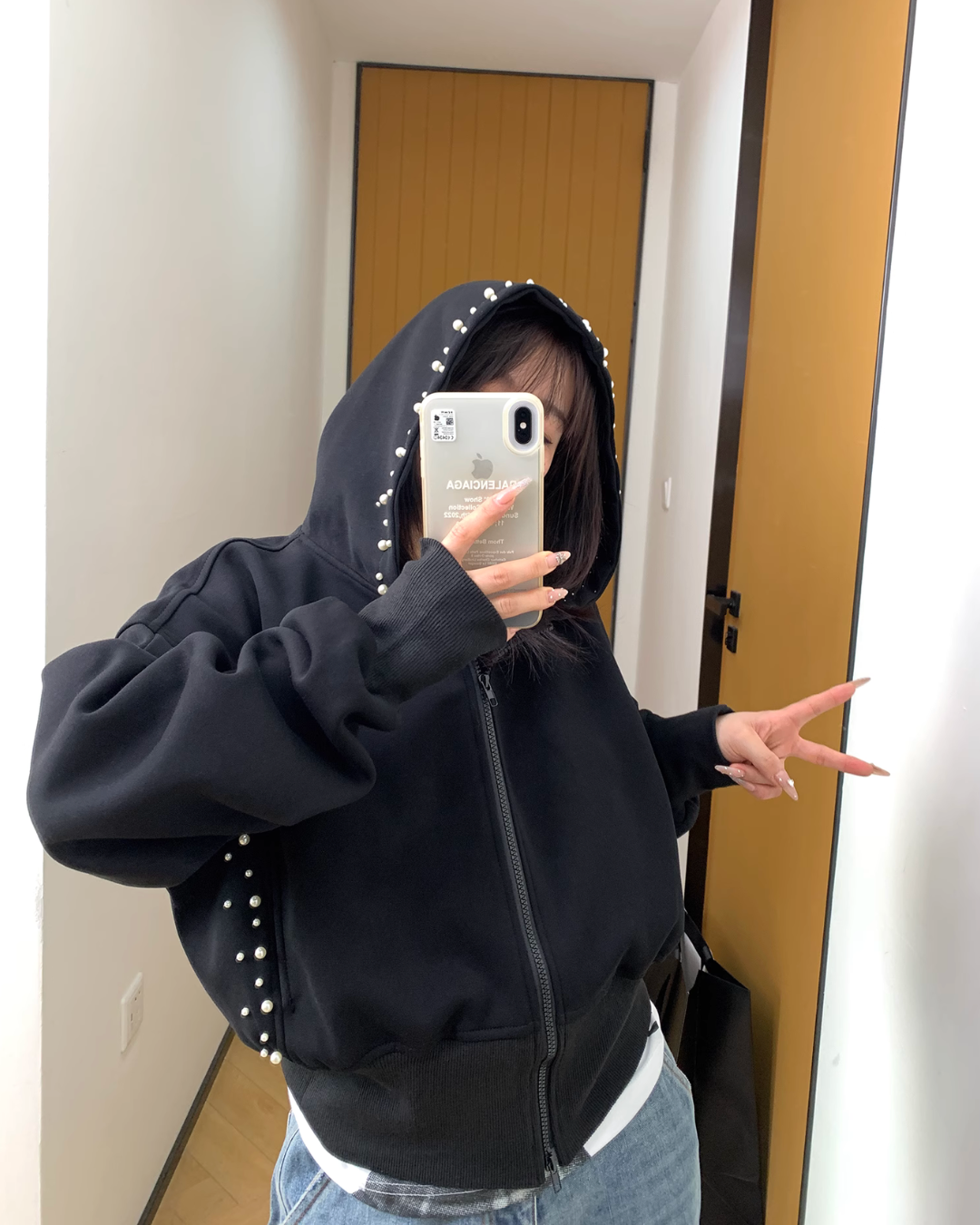 Pearl Cropped Hood Jacket YLS0832