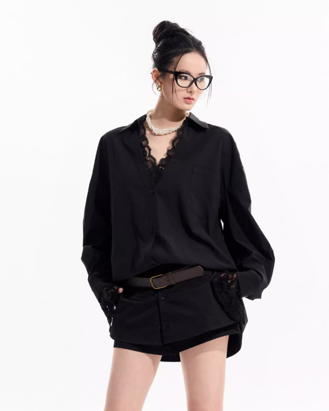 Vintage Lace Two-Piece Shirt / Shirt Skirt TUW0005