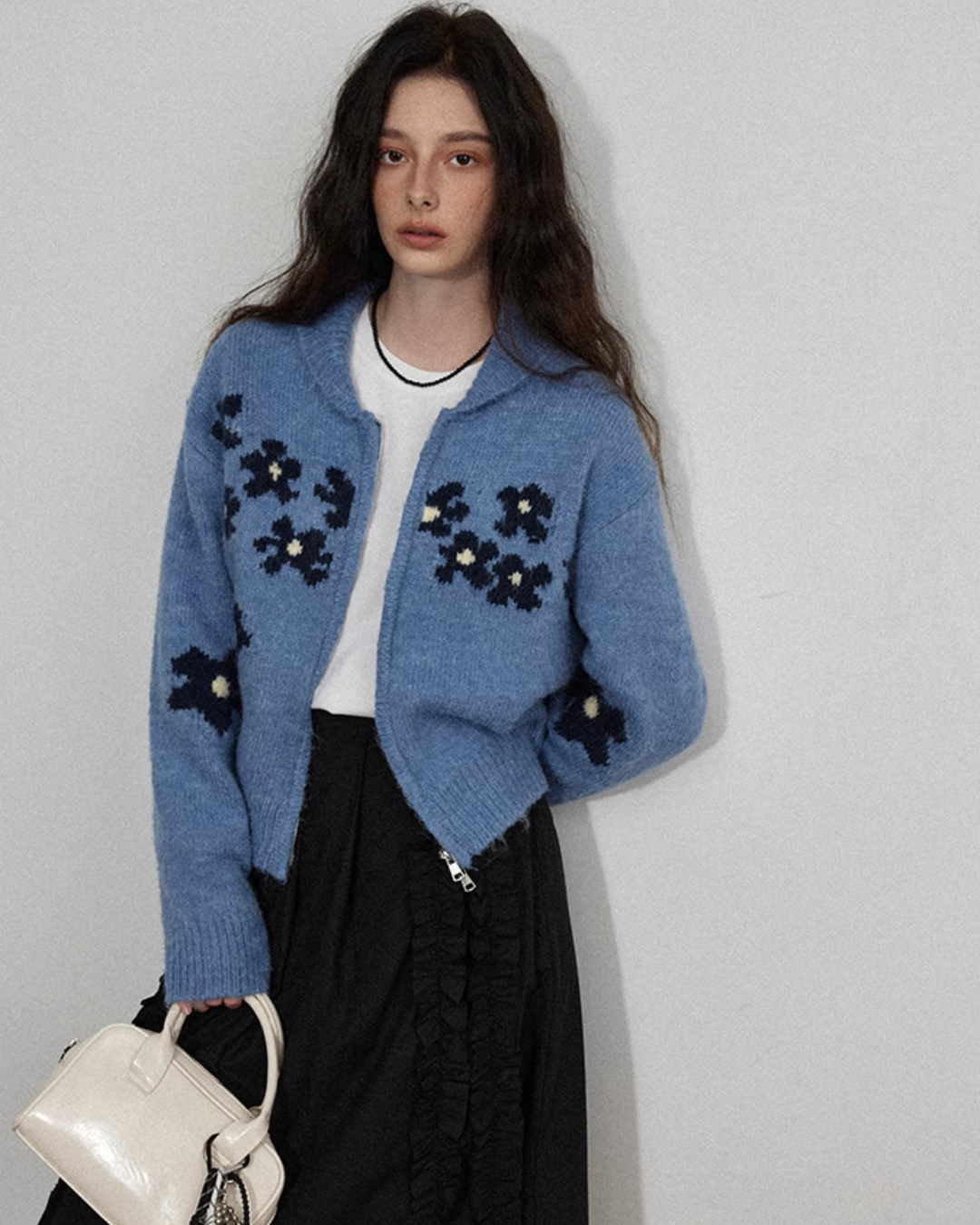 Floral Knit Zip Jacket LFC0003