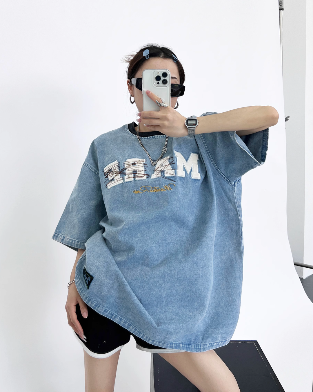 Big Logo Denim T-Shirt YLS0205