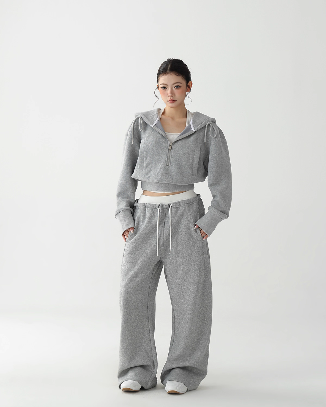 Half Zip Hoodie / Wide Sweatpants ACS0285