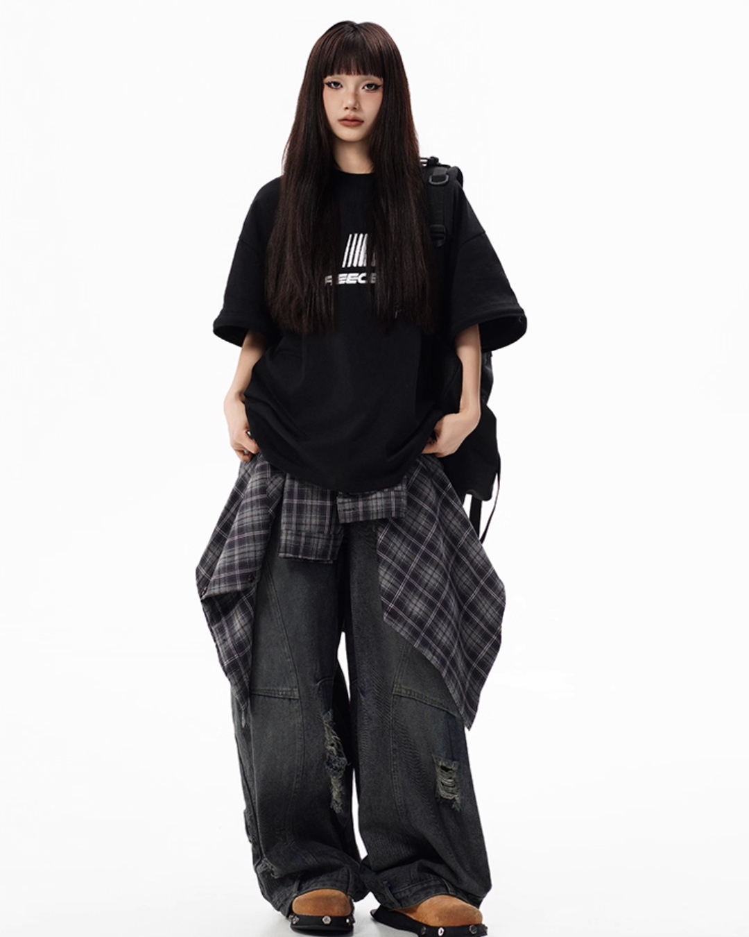 Vintage Washed Loose Wide Jeans FEC0001