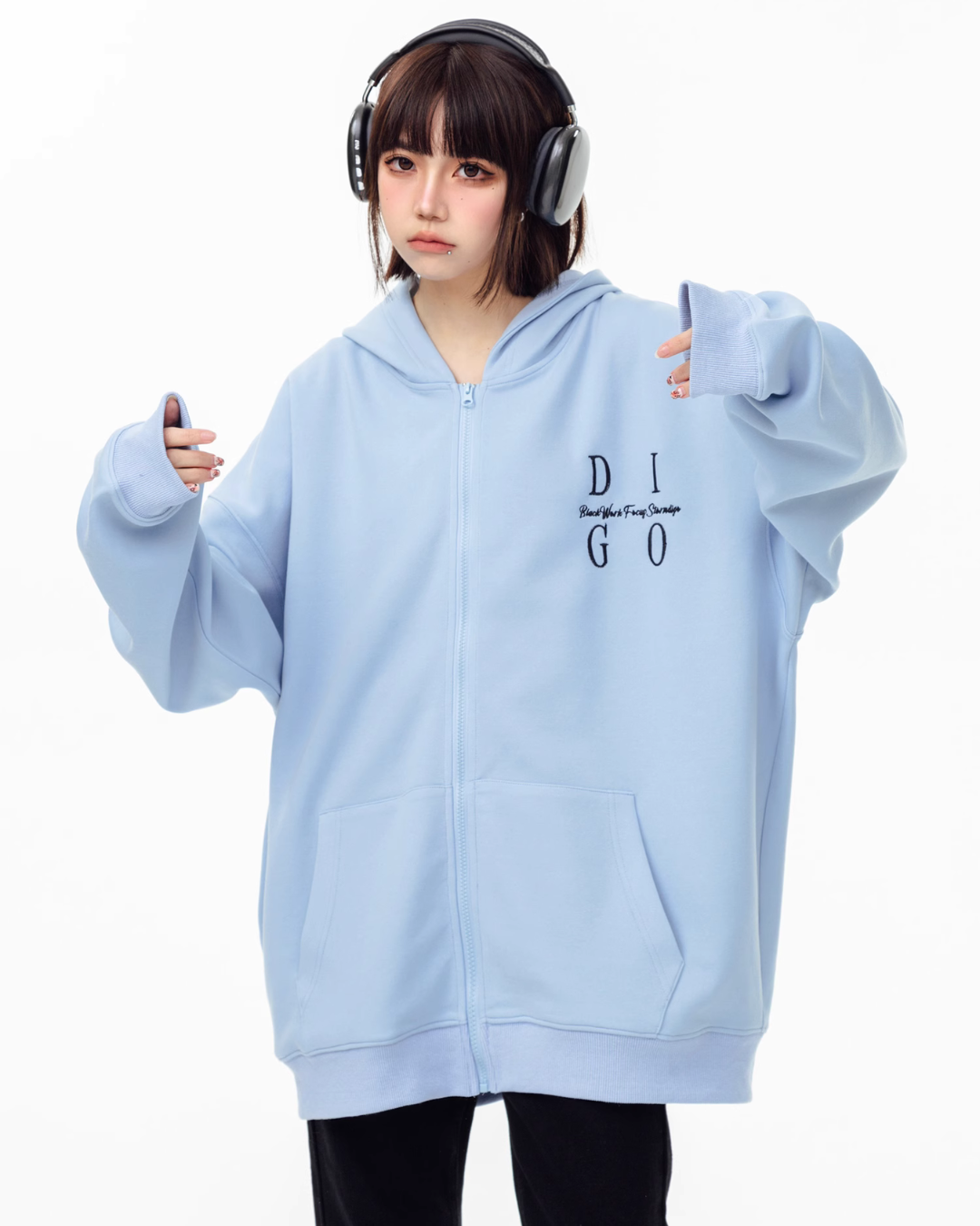 Back Logo Big Zip Hoodie AXN0008
