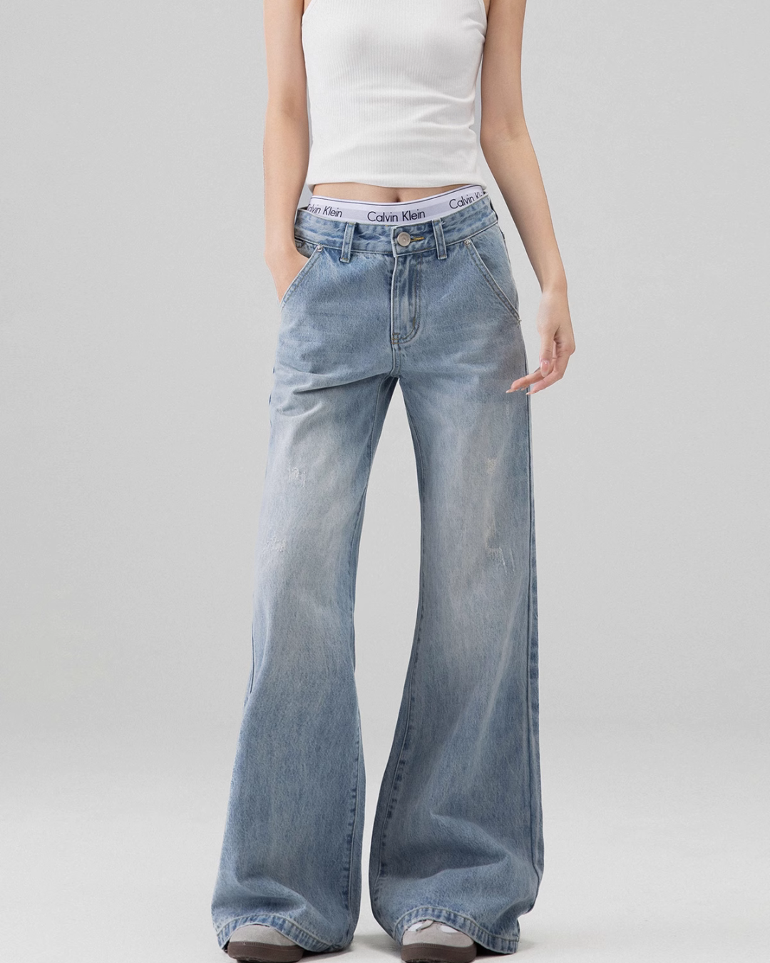 Flare Wide Denim Pants ICM0071