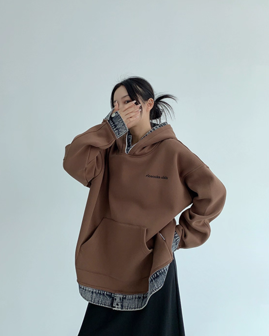 Layered-Style Sweatshirt Hoodie YLS0954