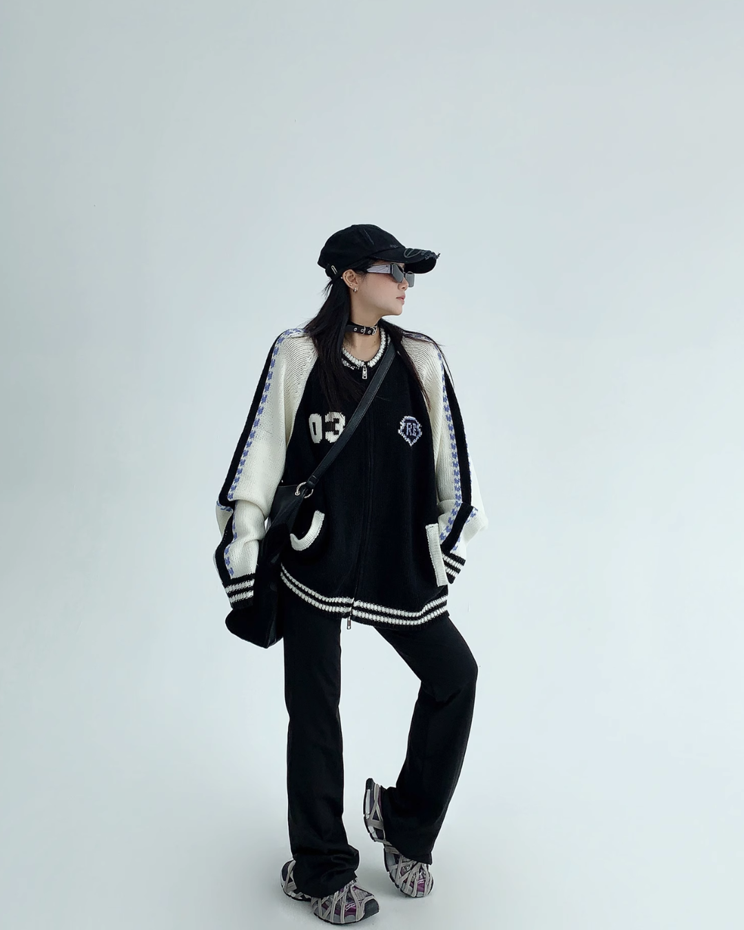 Collarless Knit Jacket YLS0541