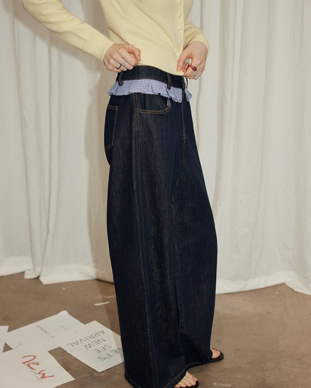 Patchwork High Waist Wide Pants RLZ0008