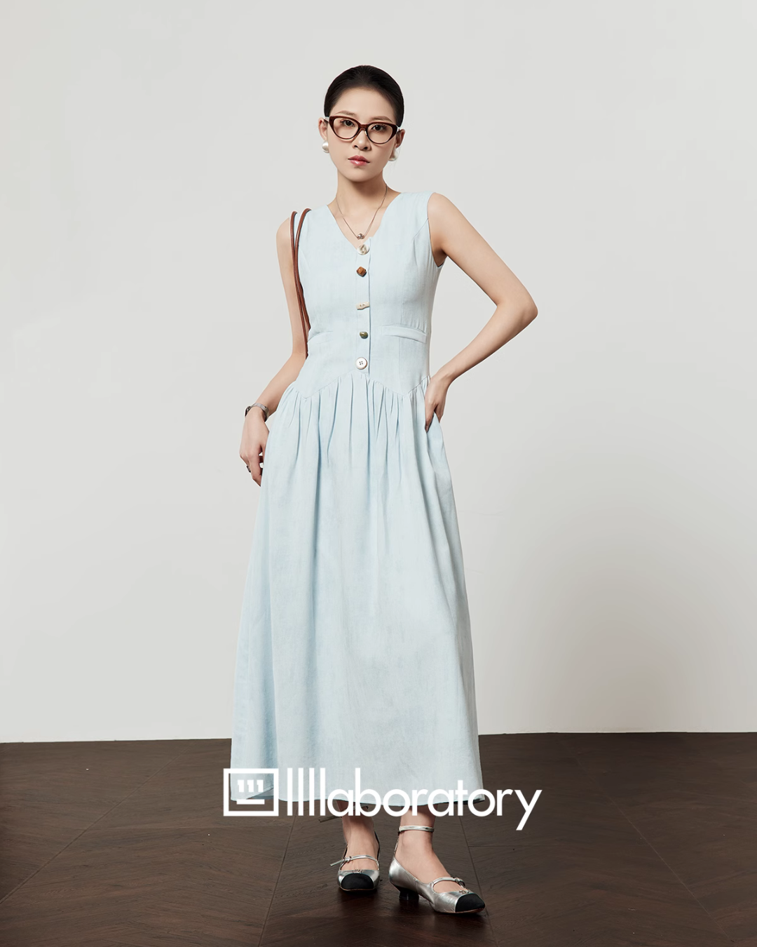 Light Blue Vest Dress LLA0446