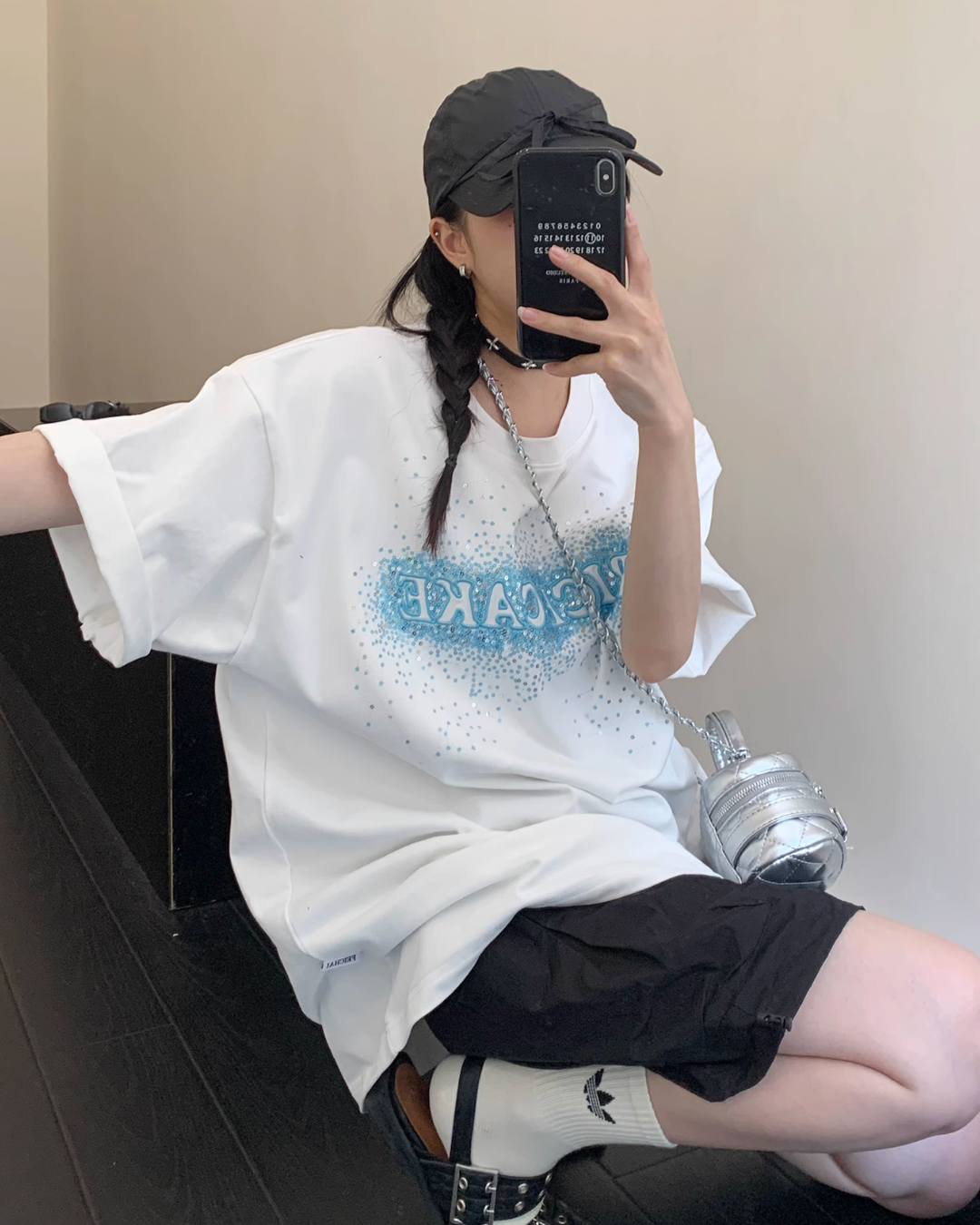 Glitter Logo Short Sleeve T-Shirt YLS0840