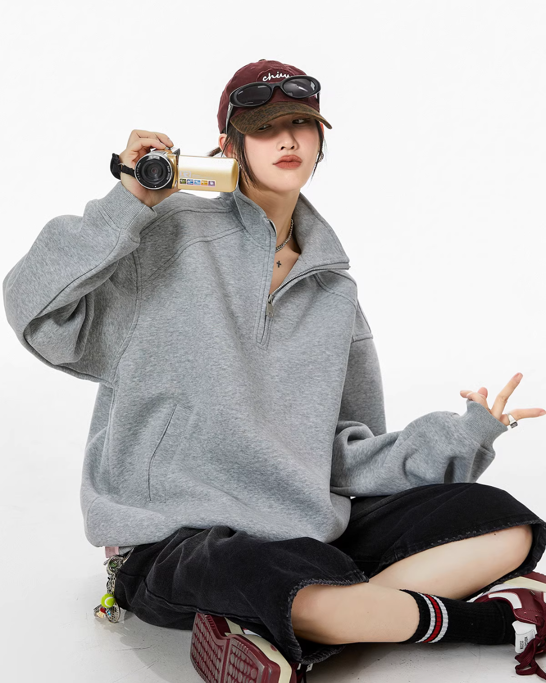 Half Zip Sweat Tops ICM0074