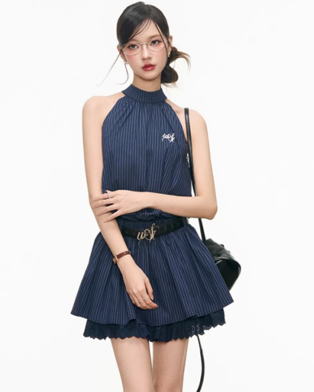Halter Neck Blue Dress WEO0029