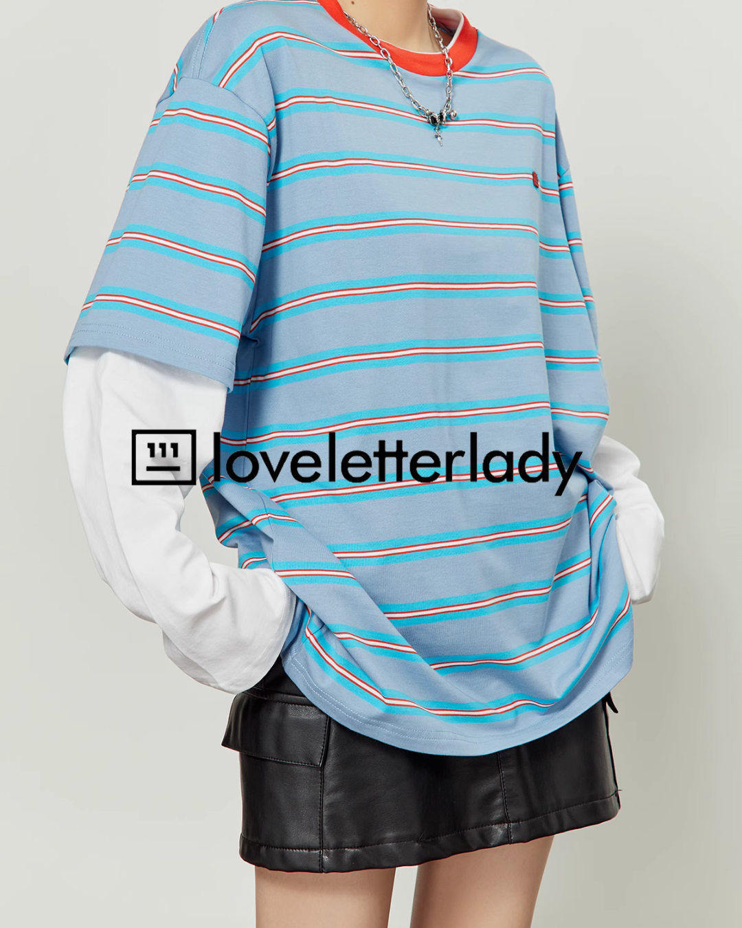 Blue Layered Long Sleeve T-Shirt LLA0304