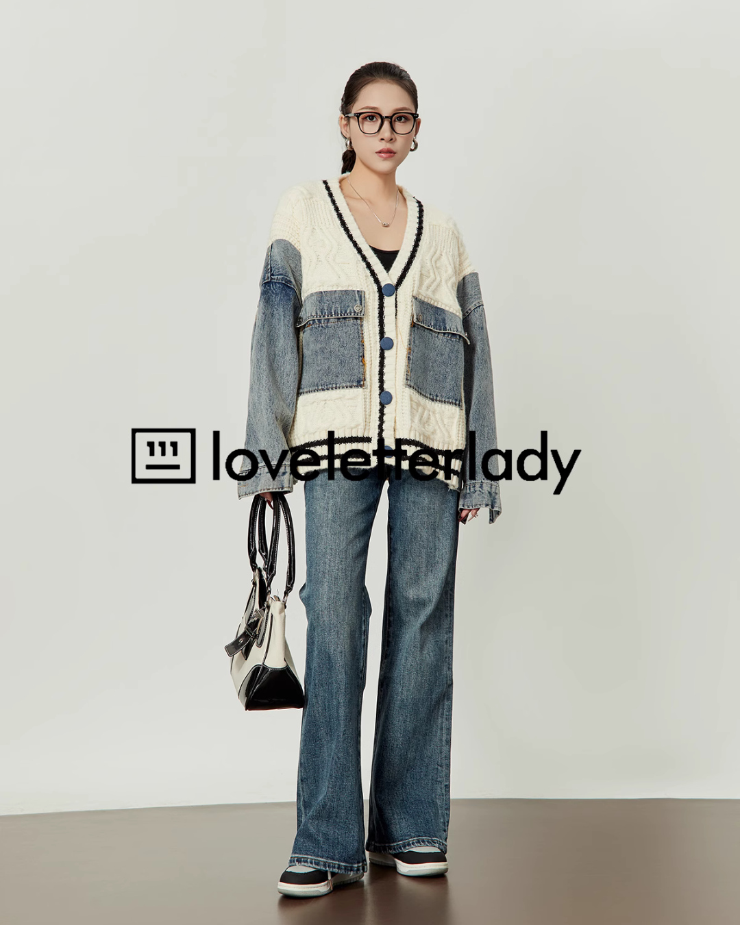 Vintage Stitched Denim Knit Jacket LLA0407