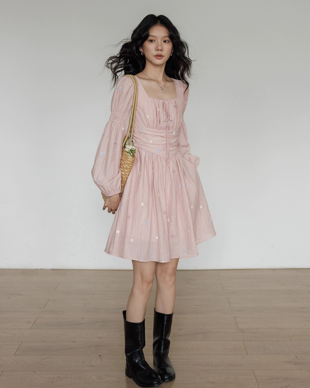 Small Floral Embroidery Dress VAS0154
