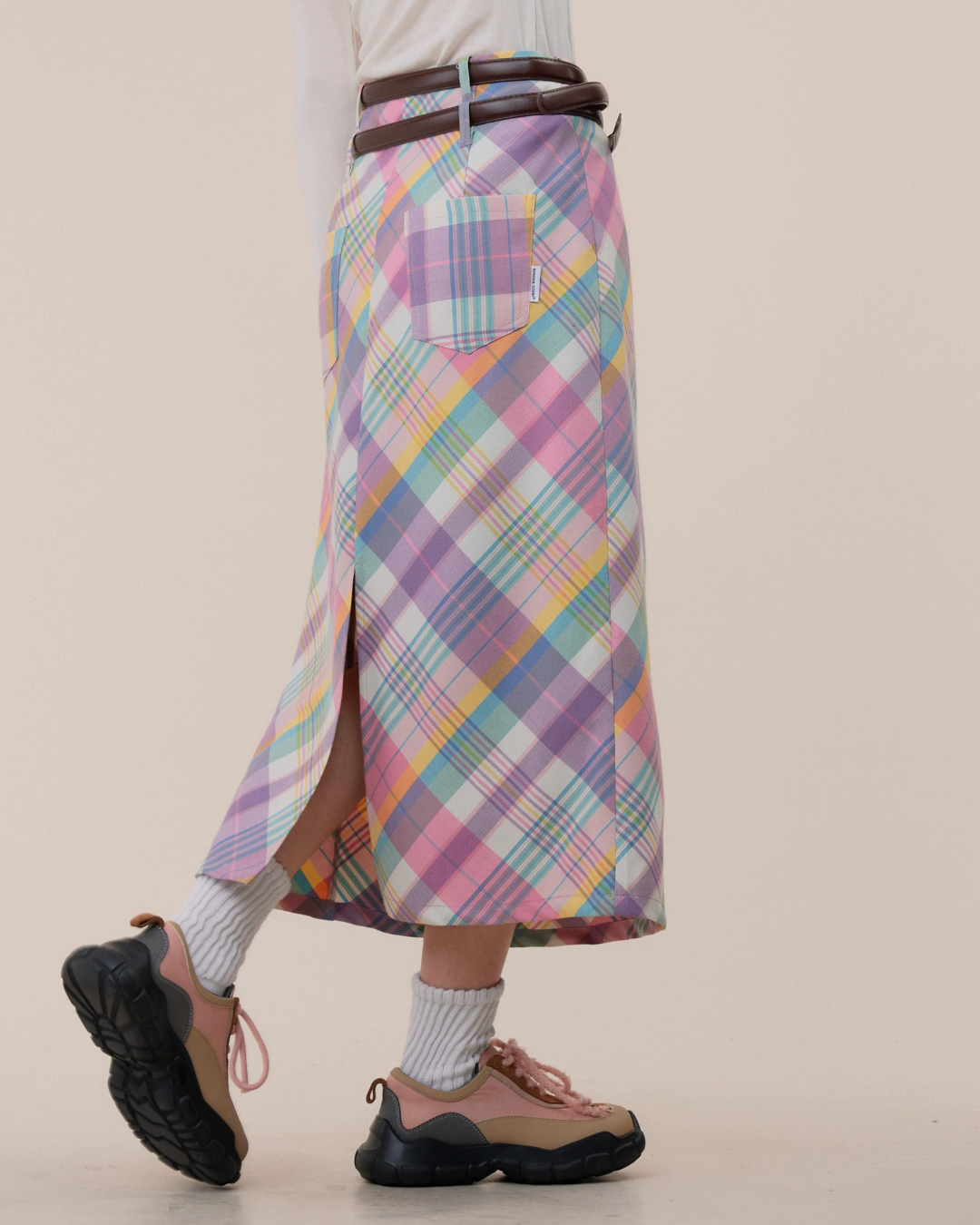 Retro High Waist Plaid Skirt ZZF0306