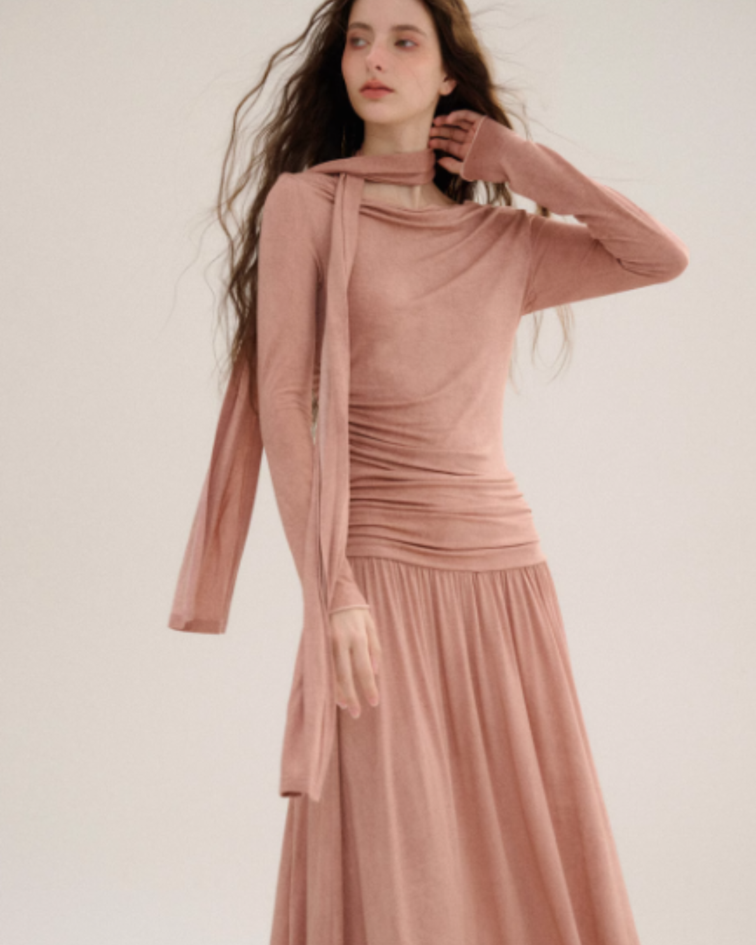 Asymmetrical Knit Tight Dress SNT0004