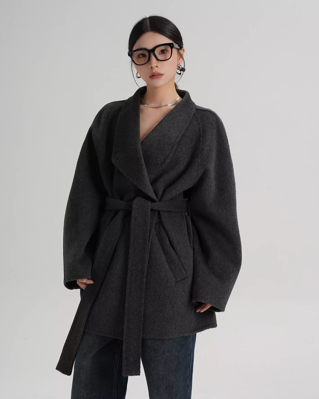 Stand Collar Mid-Length Coat SRS0355