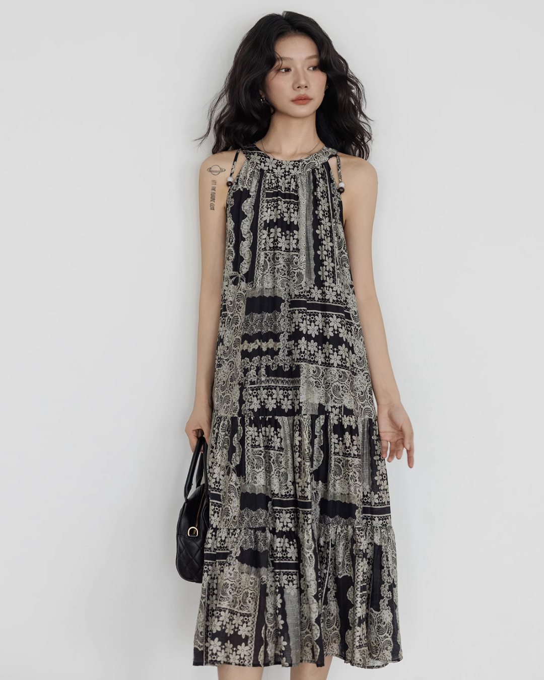 Halter Neck Resort Floral Dress VAS0053