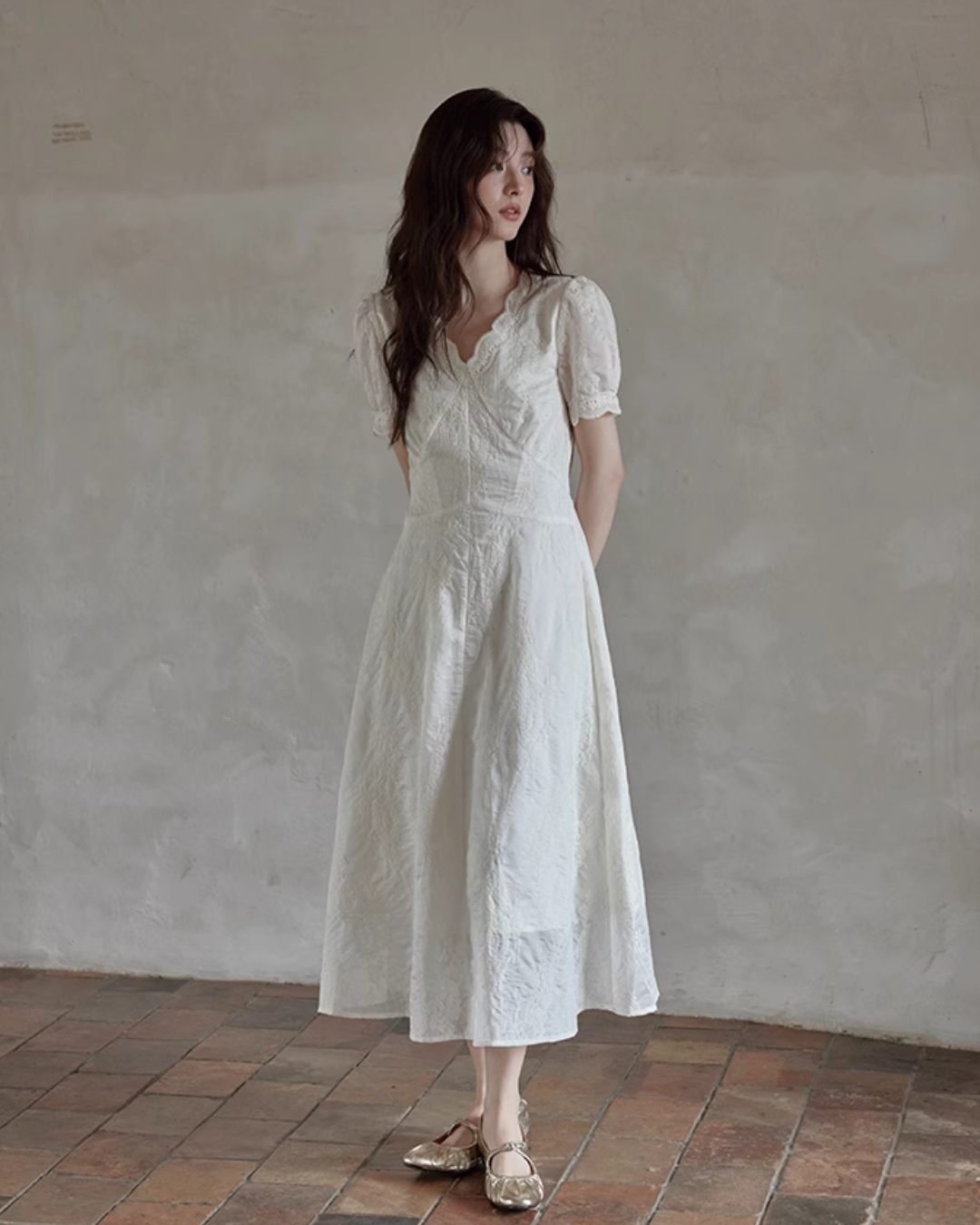 French Lace Flare Dress SMS0017