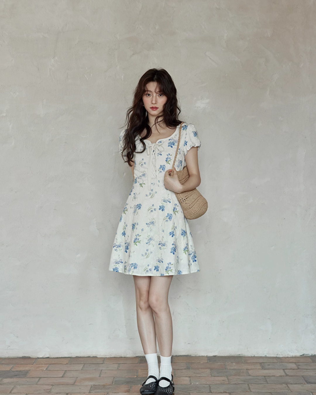 Puff Sleeve Floral Mini Dress SMS0021