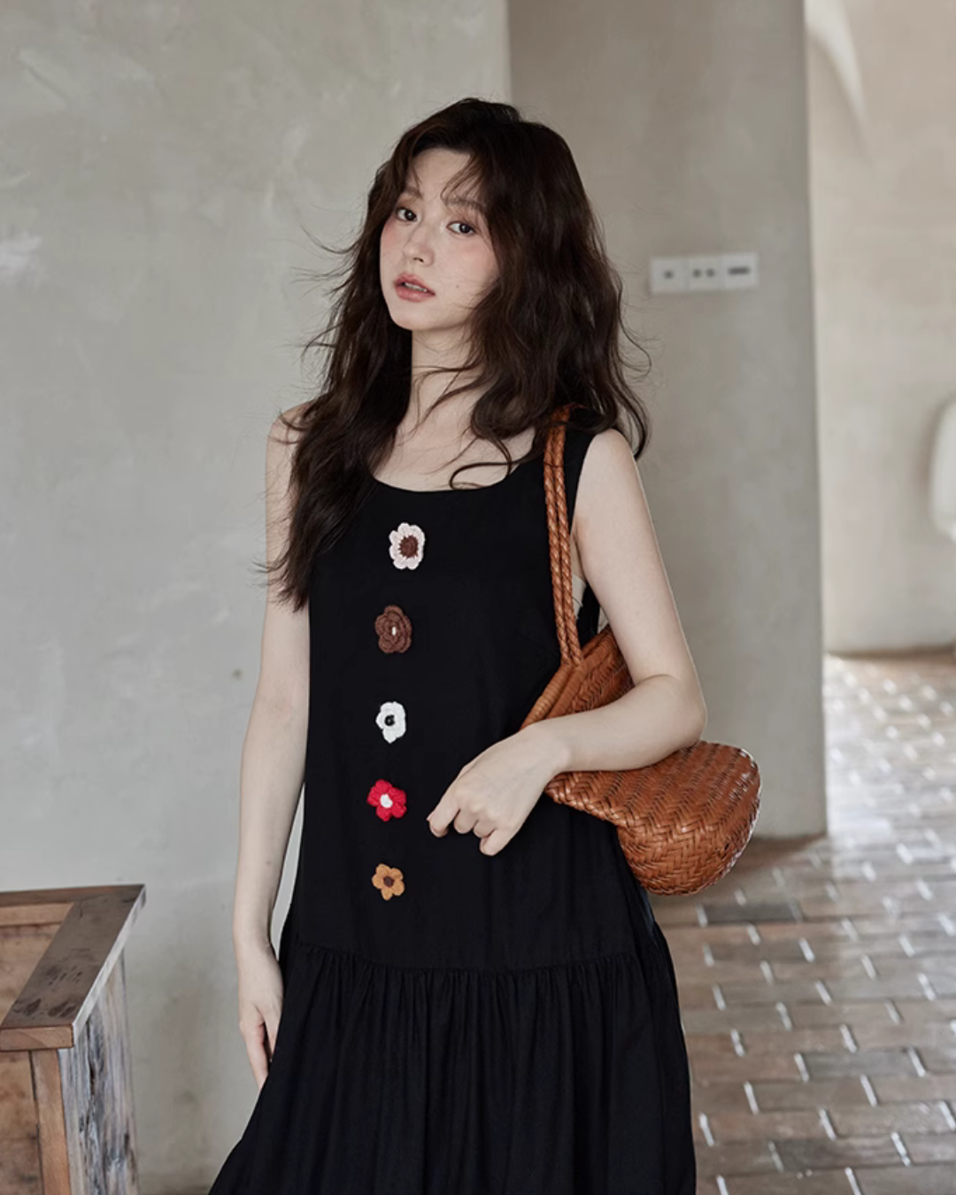 Flower Motif Balloon Dress SMS0011