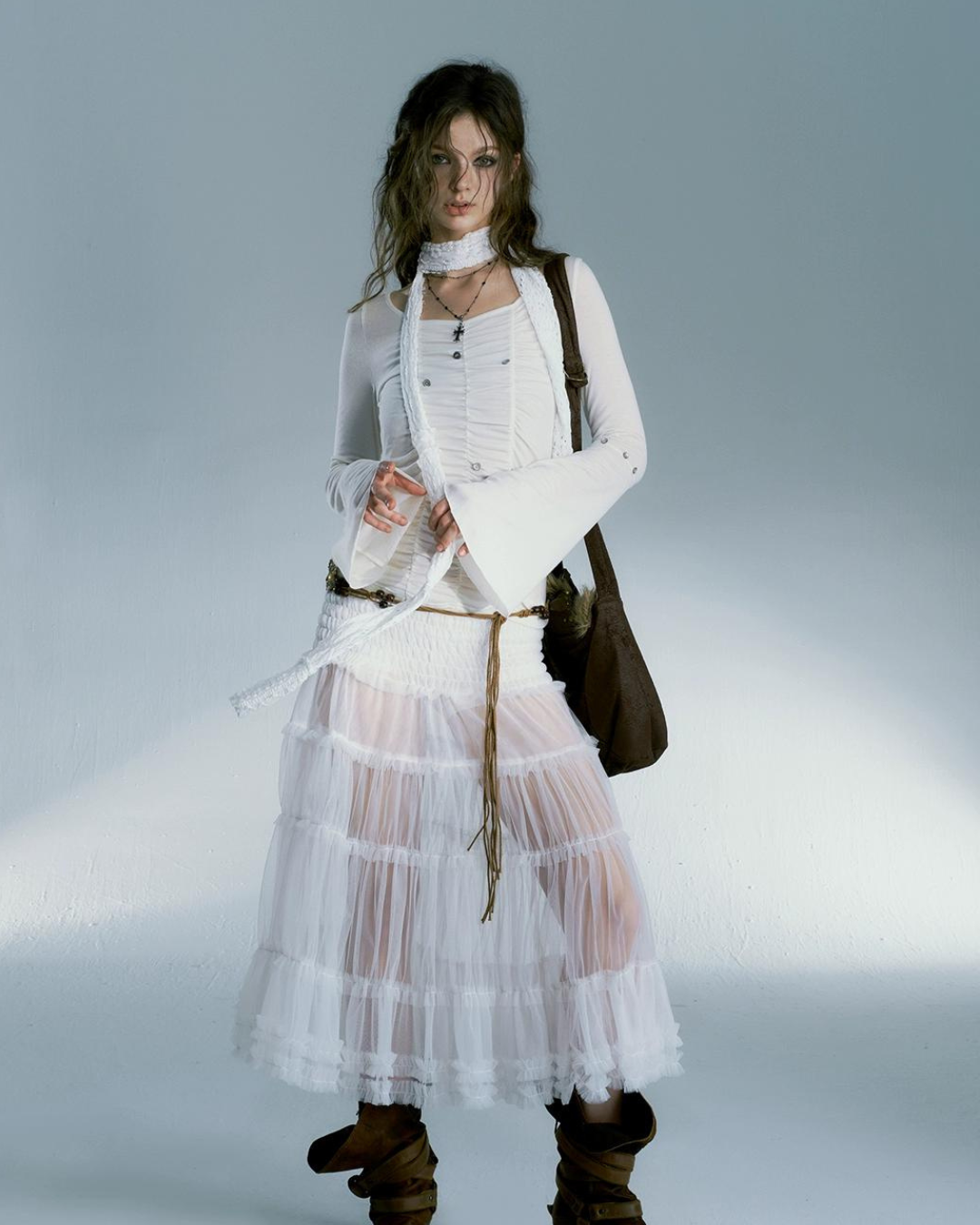 Volume Long Tulle Skirt SAP0005
