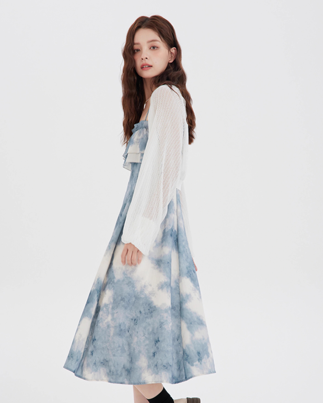 Tie-Dye Flare Camisole Dress LSN0015