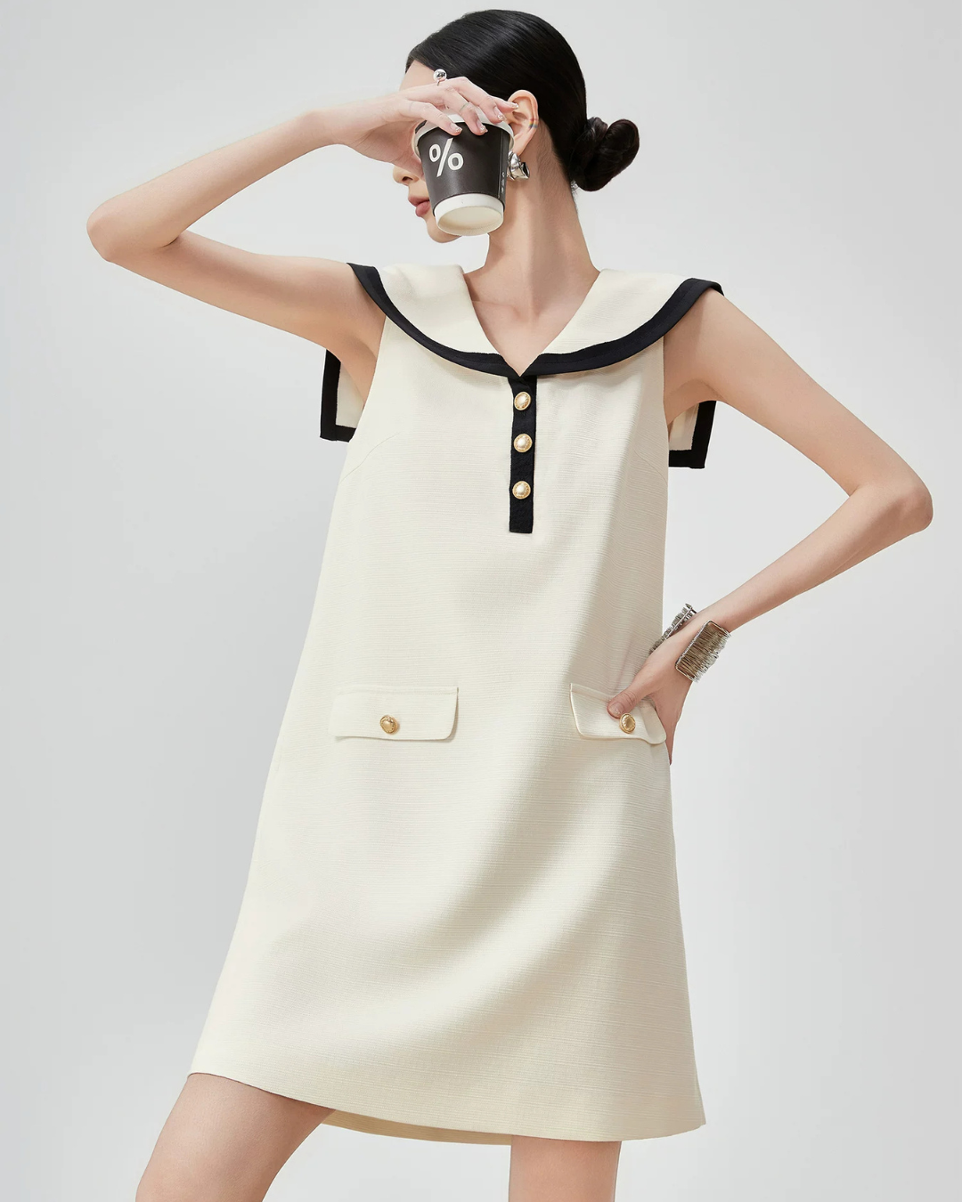 Sailor Collar Sleeveless Mini Dress FER0273