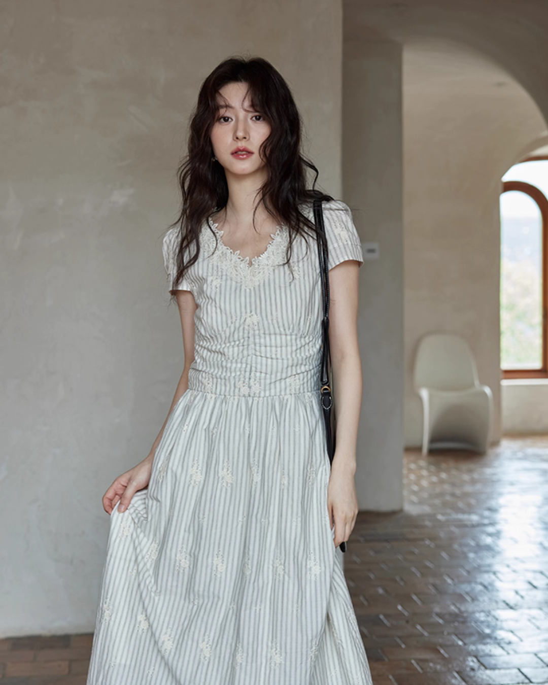 V-Neck Stripe Dress SMS0020