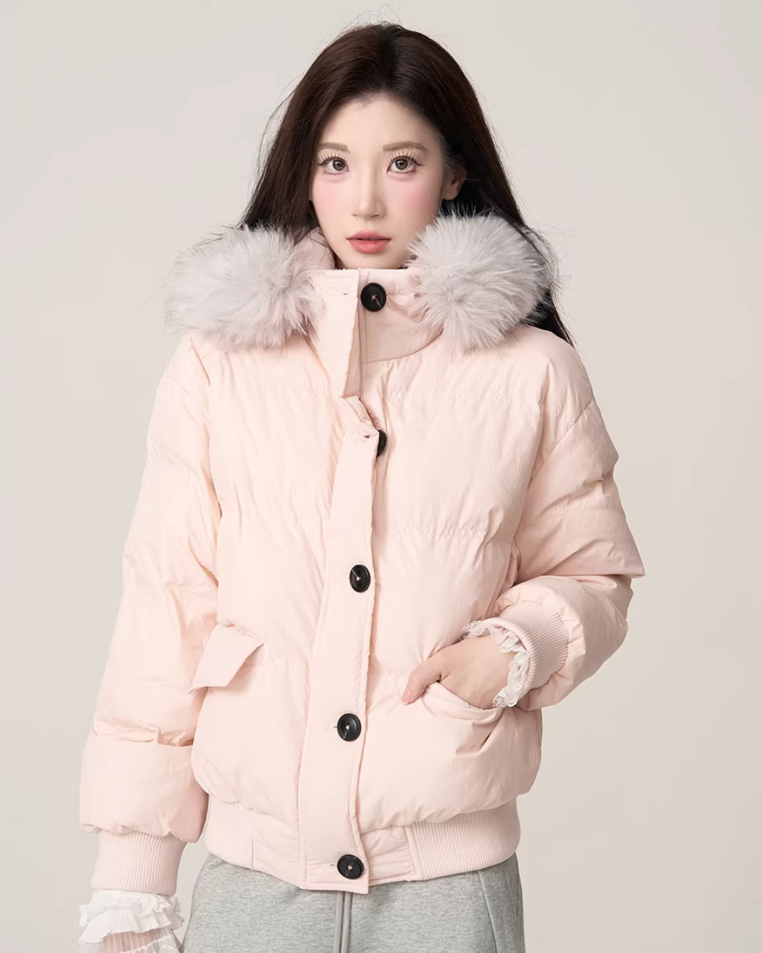 Fur Collar Puffed Jacket WDB0010
