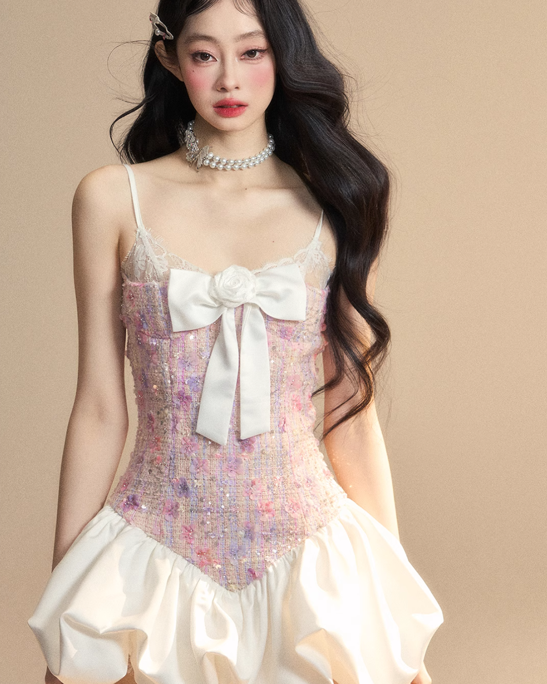 Big Ribbon Mini Dress LAS0017