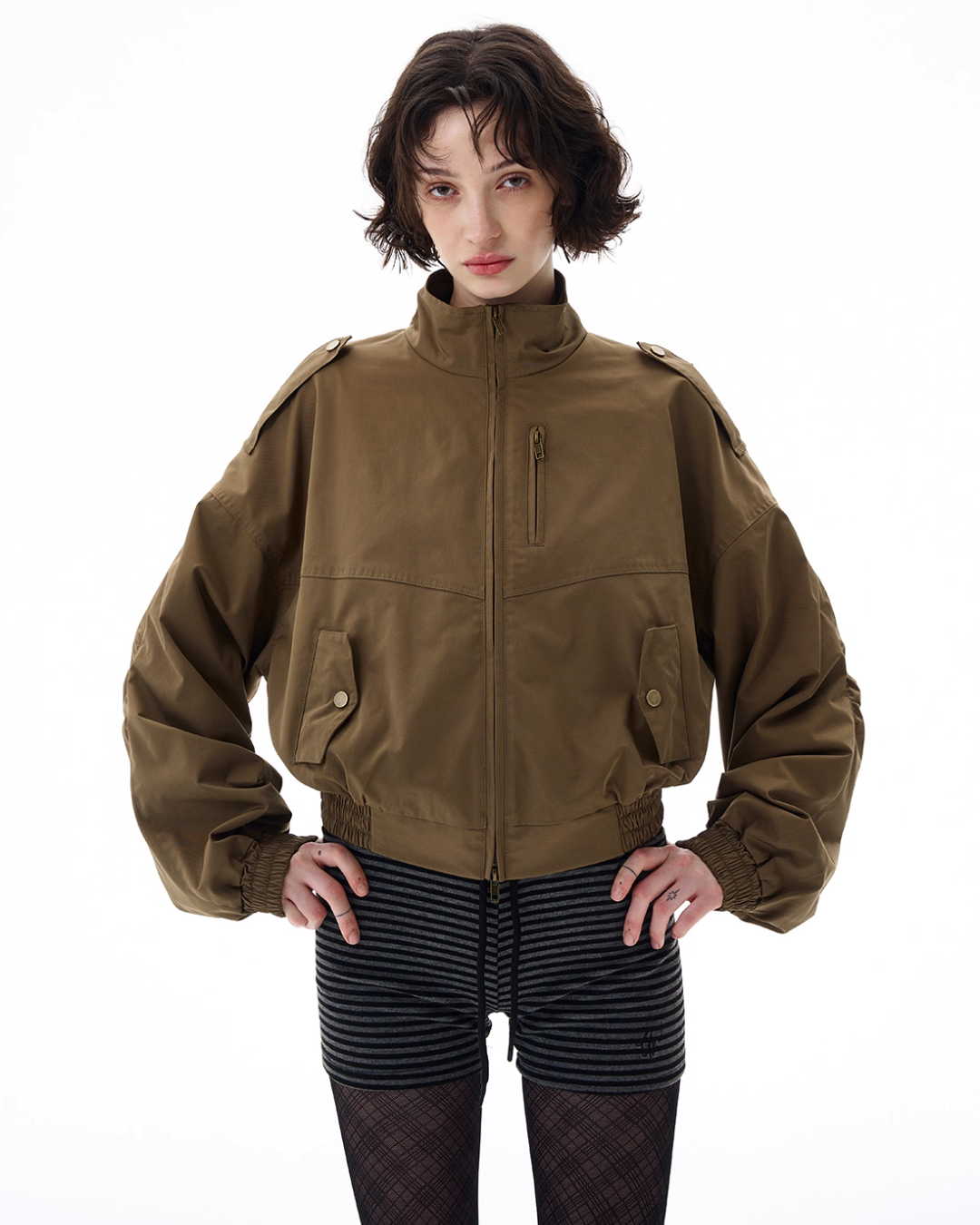 Stand Collar Short Jacket WLS0004