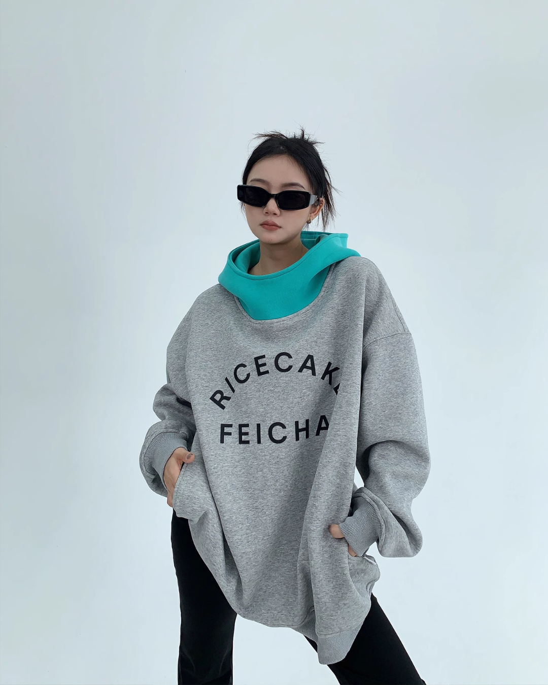 Color Hood Logo Pullover Tops YLS0612