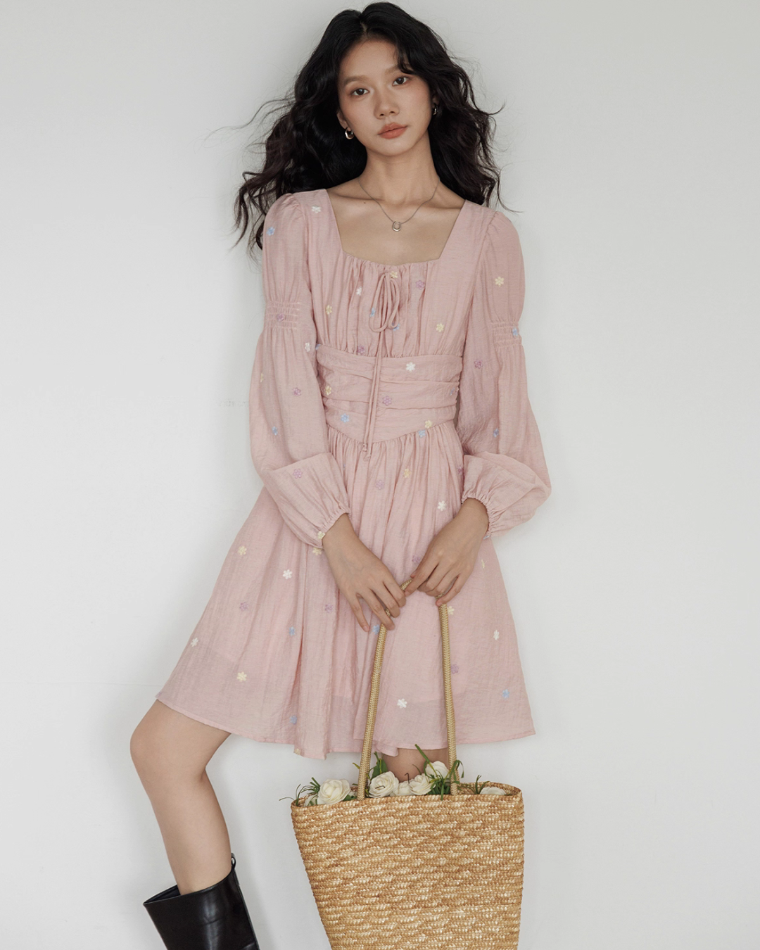 Small Floral Embroidery Dress VAS0154