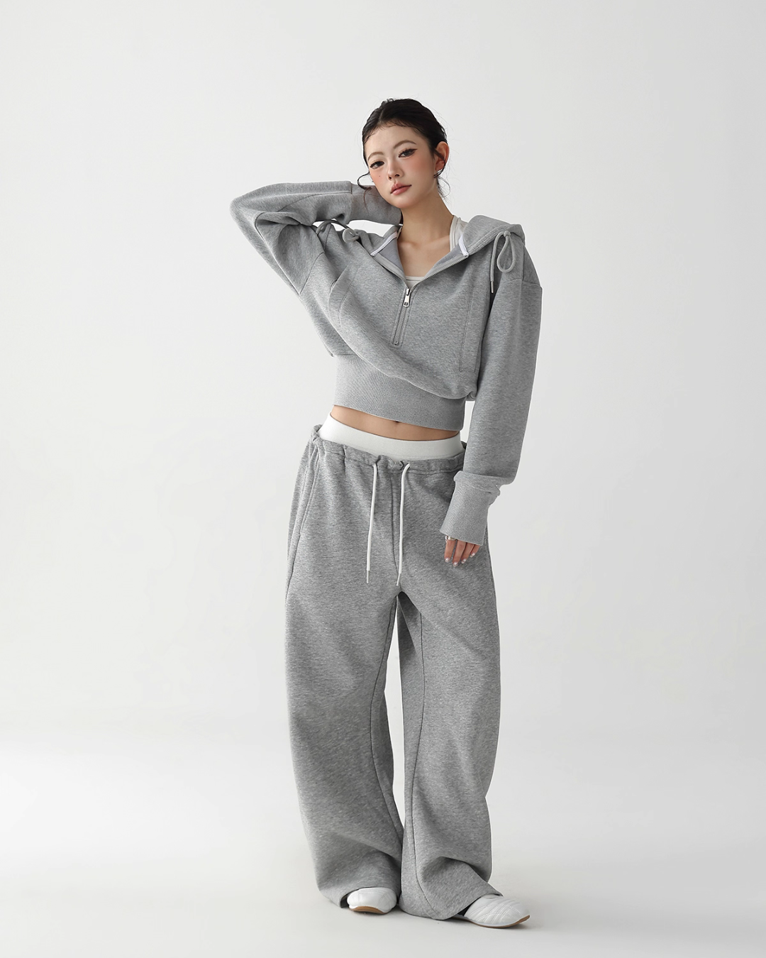 Half Zip Hoodie / Wide Sweatpants ACS0285