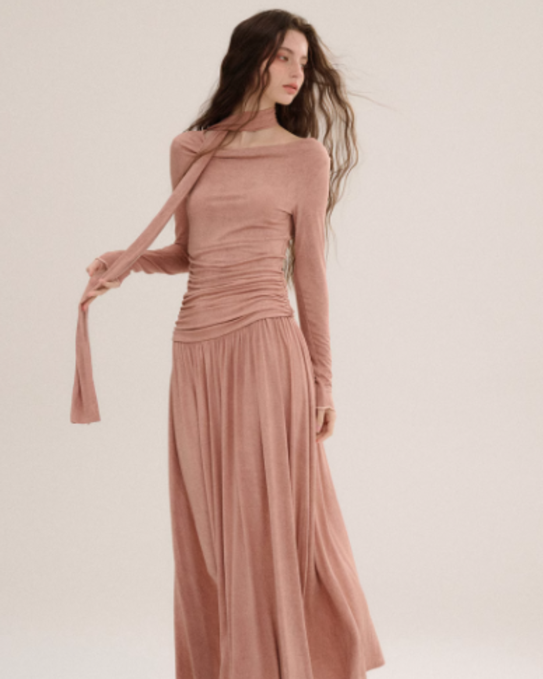 Asymmetrical Knit Tight Dress SNT0004